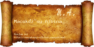 Macskásy Albina névjegykártya